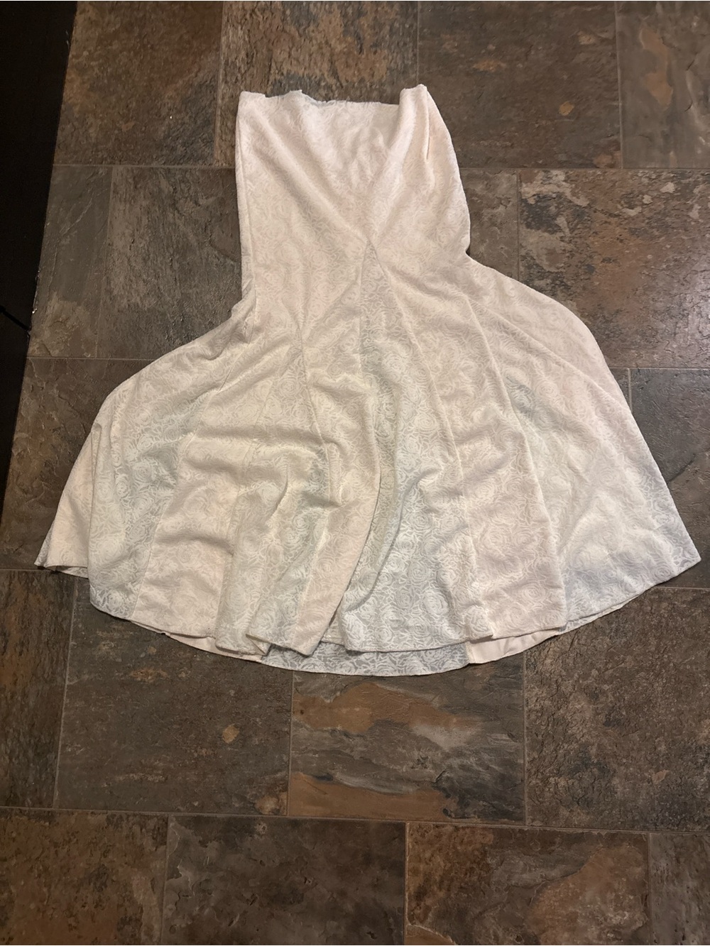 Women's White Textured Flared Skirt